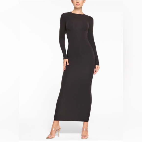 knee length dresses for ladies Cream Ribbed Long Sleeve Maternity Maxi Dress – PinkBlush